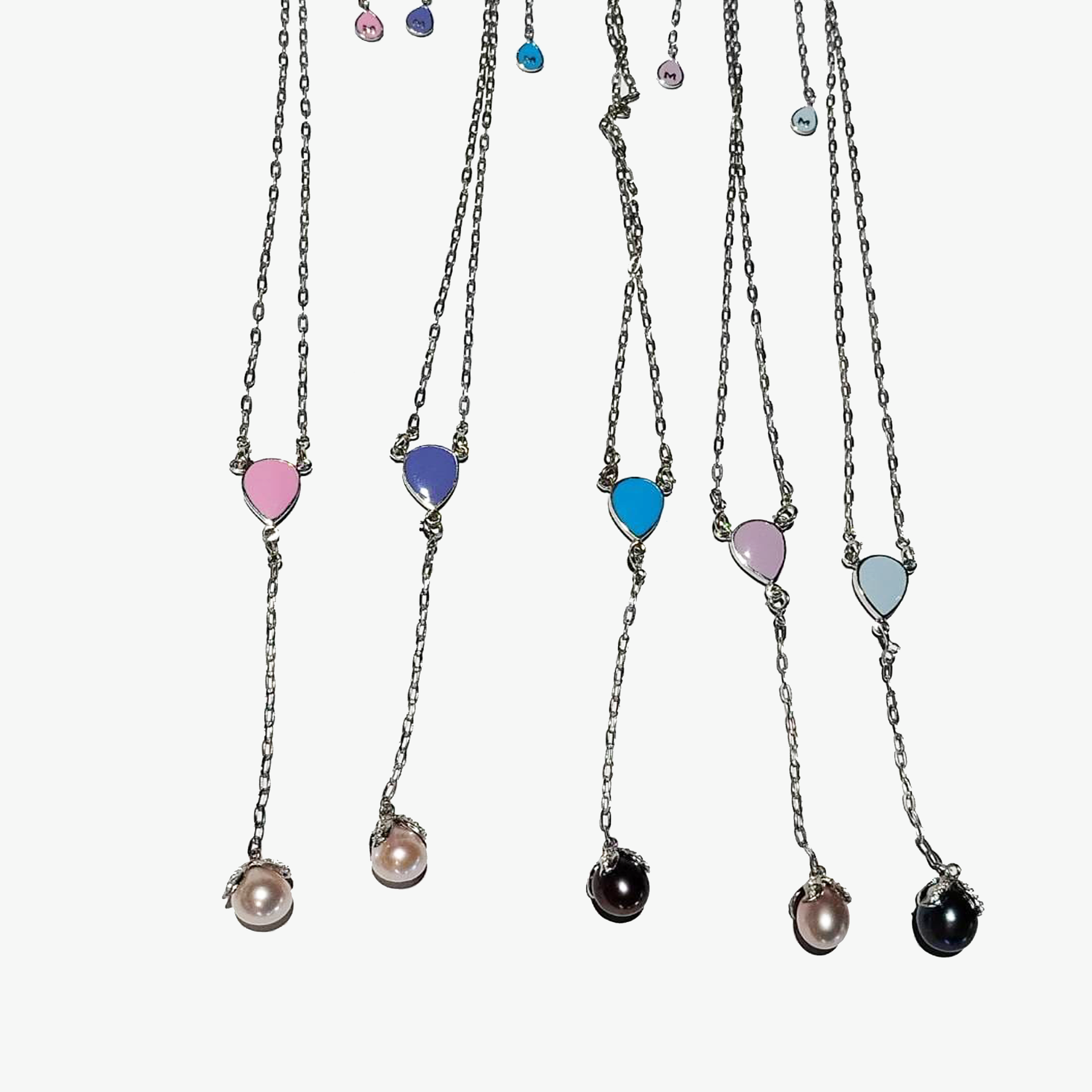 Hanging Pearl & Interchangeable Words Necklace