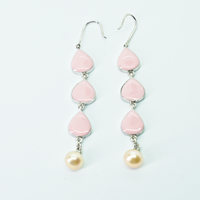 Hanging  Charm Earrings with Pearl
