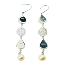 Hanging  Charm Earrings with Pearl