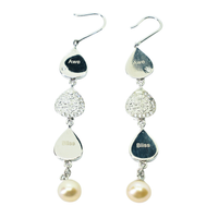 Hanging  Charm Earrings with Pearl