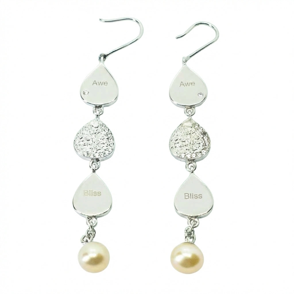 Hanging  Charm Earrings with Pearl