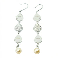 Hanging  Charm Earrings with Pearl