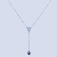 Hanging Pearl & Interchangeable Words Necklace