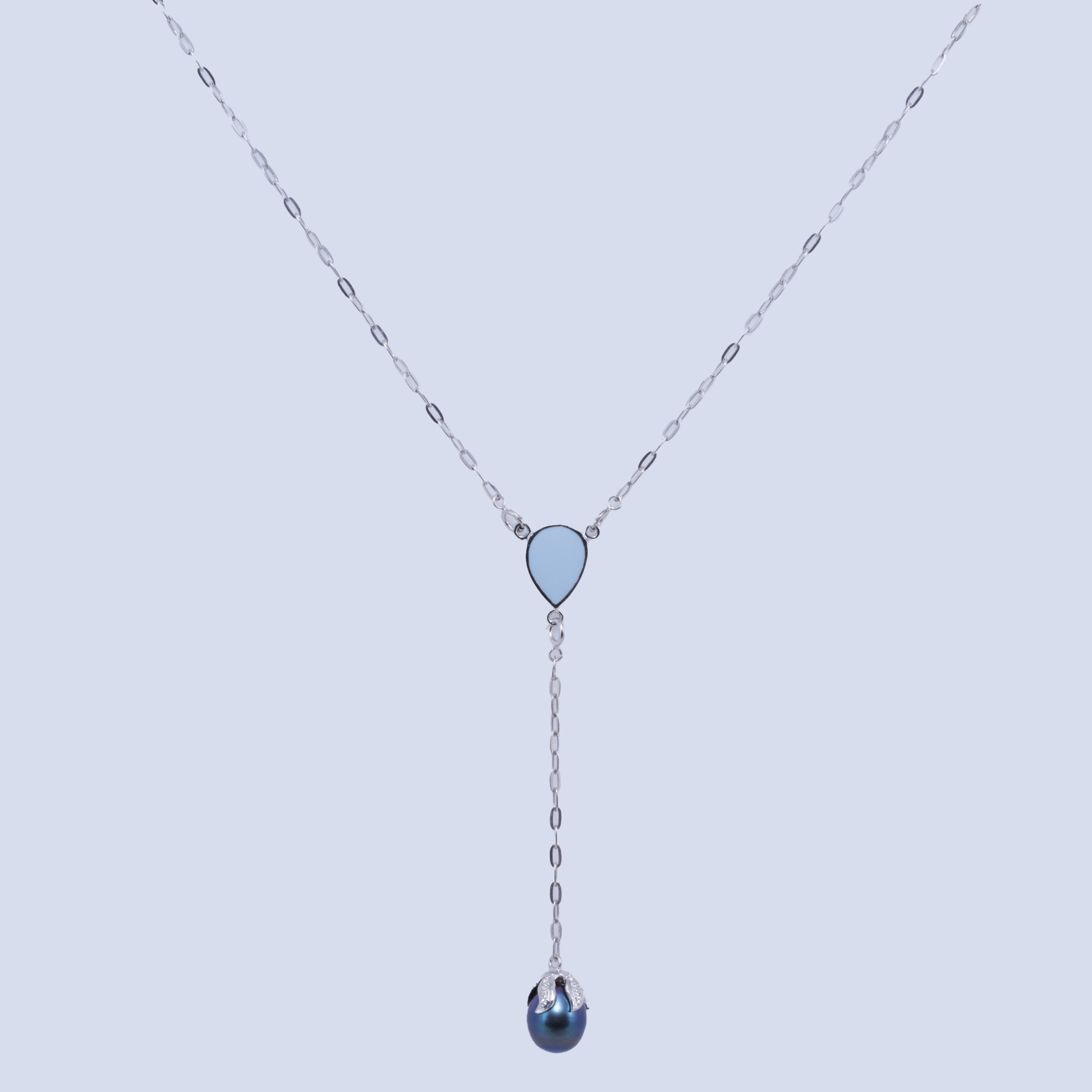 Hanging Pearl & Interchangeable Words Necklace