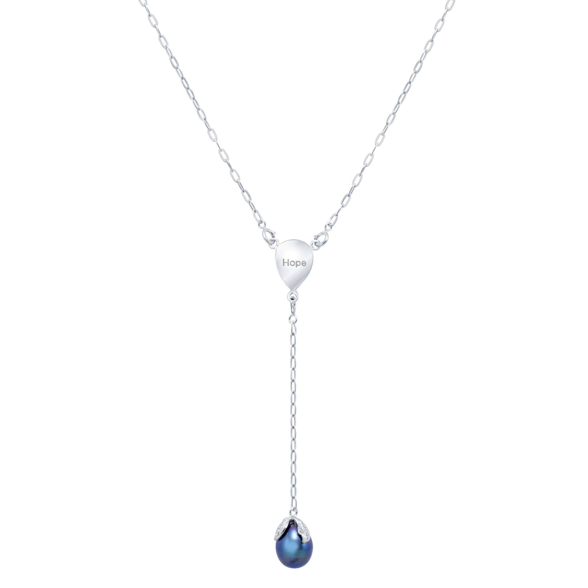 Hanging Pearl & Interchangeable Words Necklace