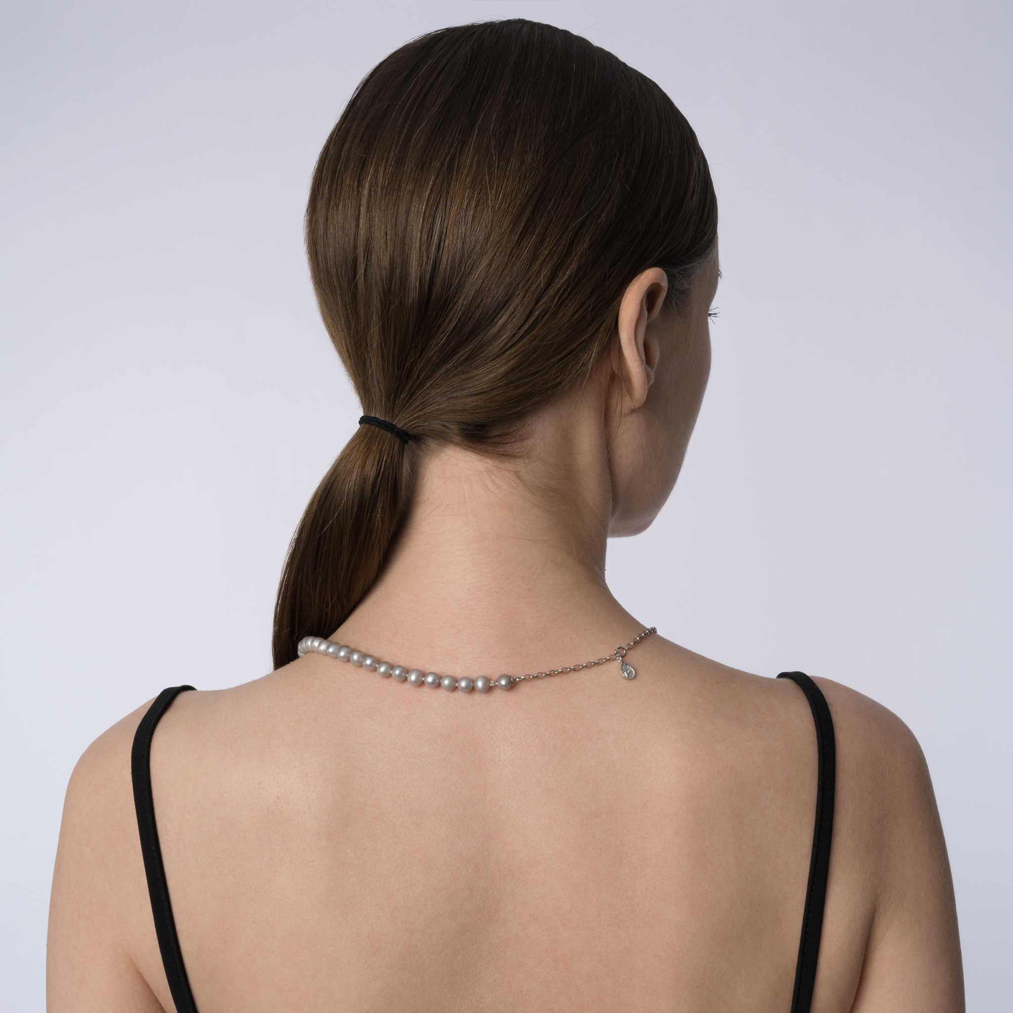 Bar & Seed Pendant with Pearl Necklace