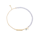 Bar & Seed Pendant with Pearl Necklace