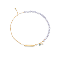 Bar & Seed Pendant with Pearl Necklace