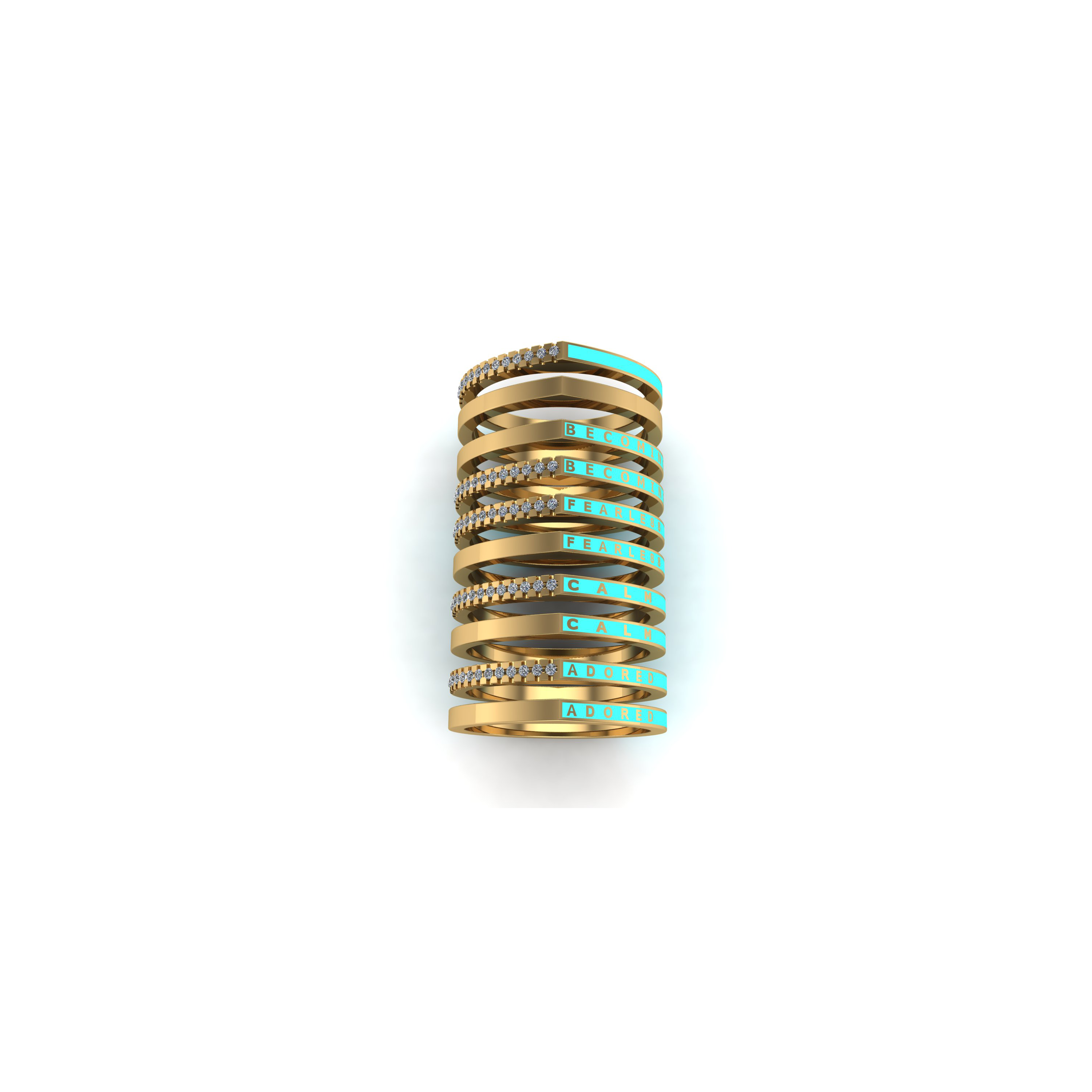 I AM Words Ring Stack